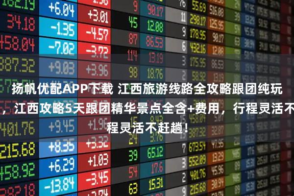 扬帆优配APP下载 江西旅游线路全攻略跟团纯玩篇5日，江西攻略5天跟团精华景点全含+费用，行程灵活不赶趟！
